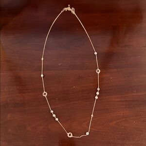 Elegant Rose Gold Necklace with Pearl Accents